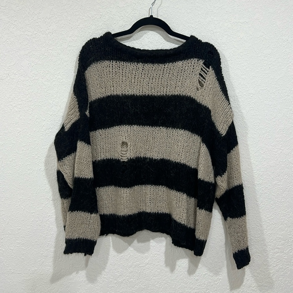 Zara Knit Stripe Grunge Sweater Knit